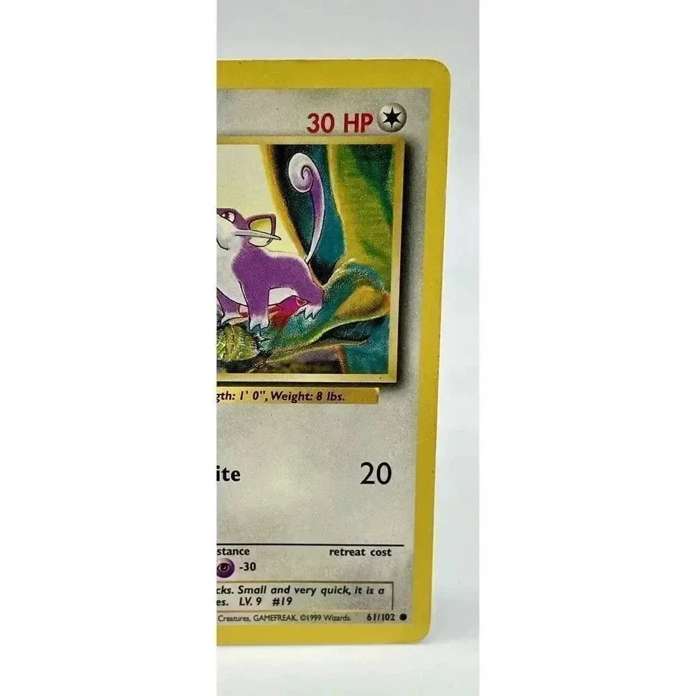 Rattata 61/102 Base Set Common Unlimited Pokemon Card Non Holo Vintage‎ 1999